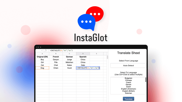 InstaGlot for Google Sheets