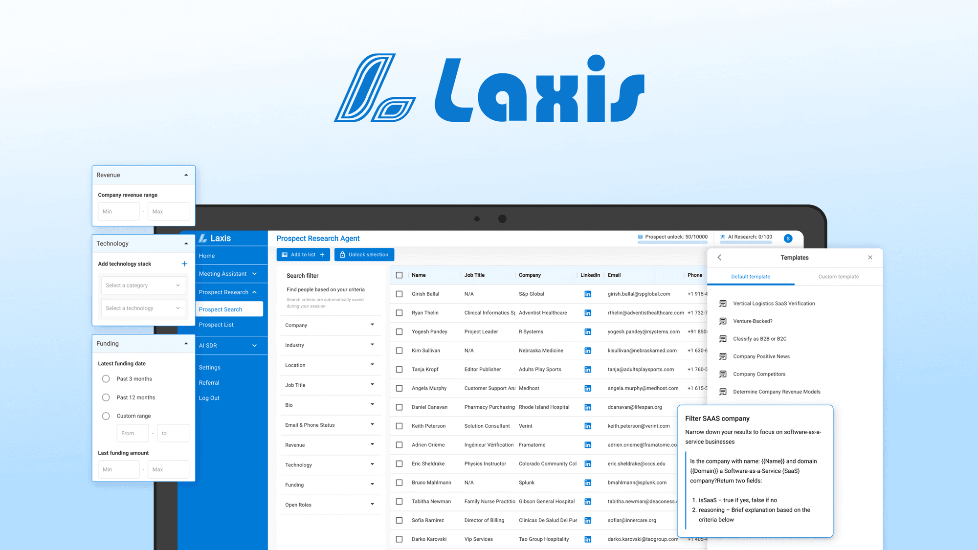 Laxis AI Prospect Research
