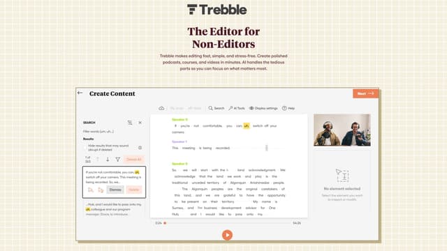Trebble Online Audio & Video Editor