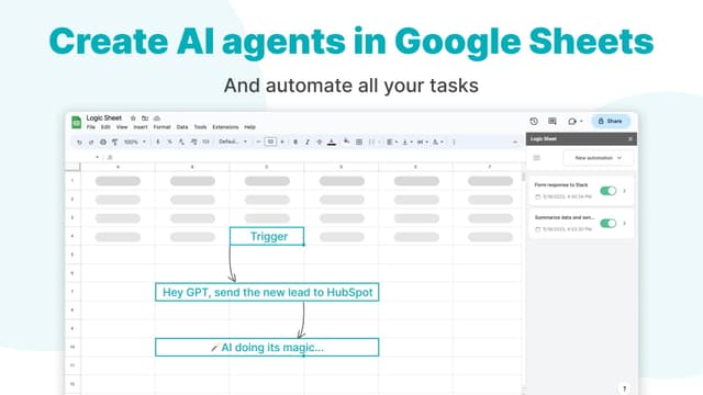 Logic Sheet - Create AI agents & automation in Google Sheets