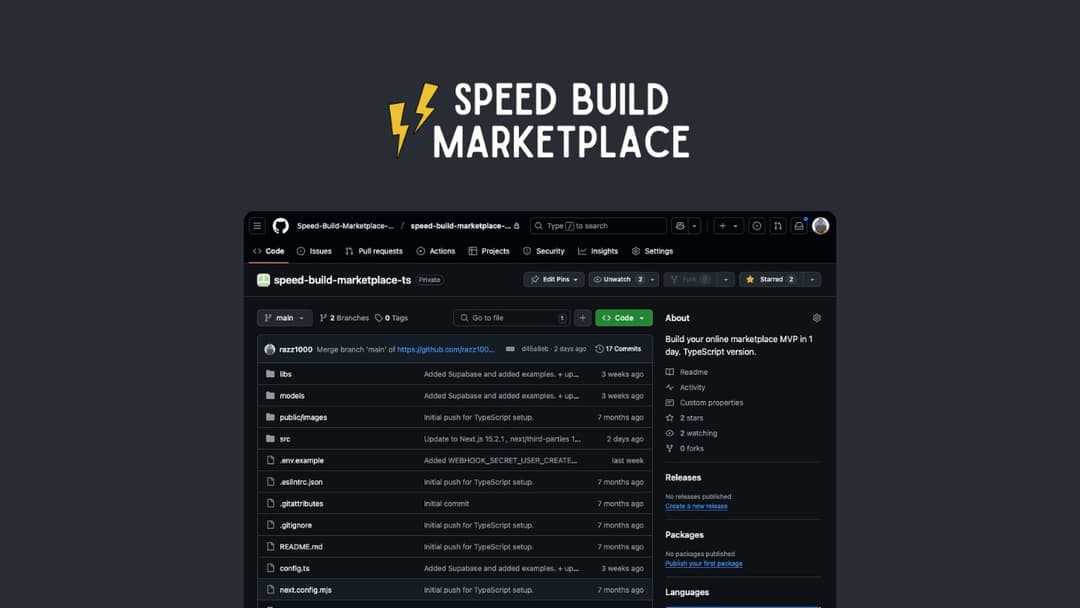 Speed Build Marketplace